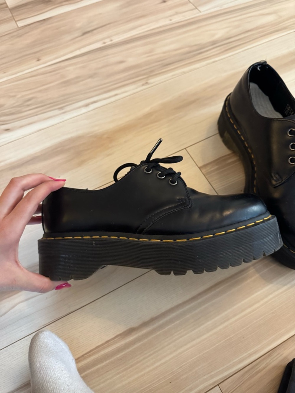 Dr. Martens Black Lace-Up Platform Shoe